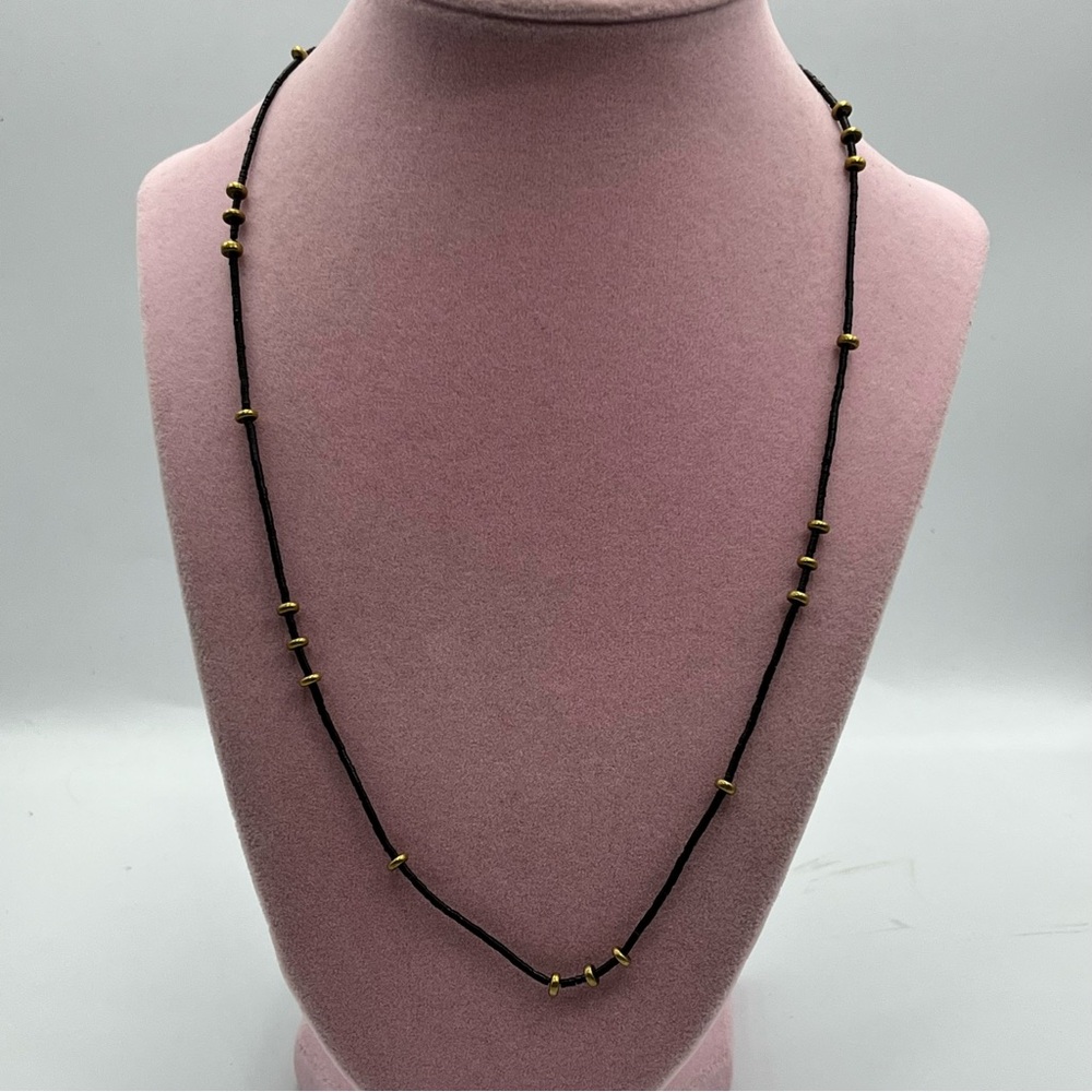 Vintage mid century modern Chic Black and Gold Necklace